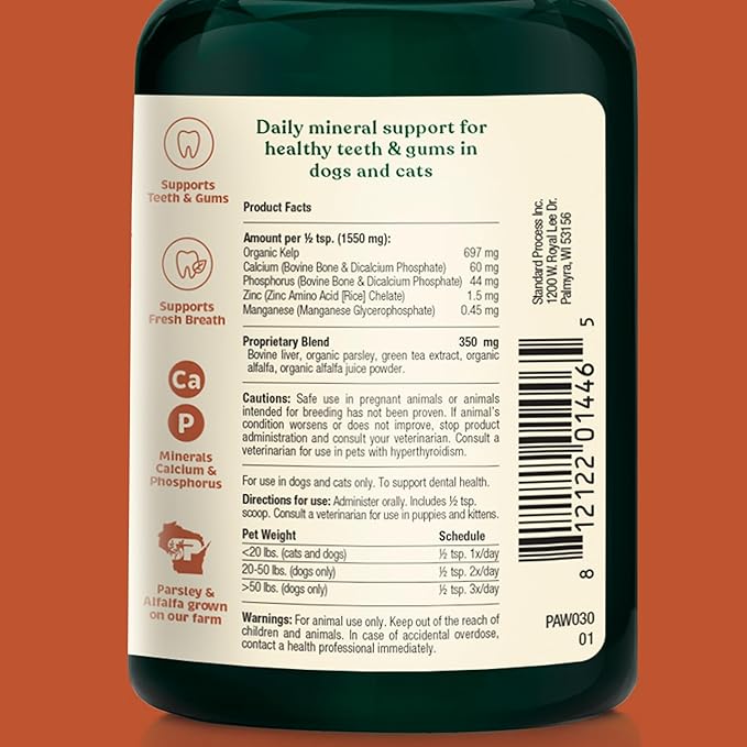 Pet Wellness Bundle - Dental & Probiotic Support for Cats and Dogs - Teeth Powder & Gut Health Capsules for Oral and Digestive Health - 165 g Powder & 90 Capsules