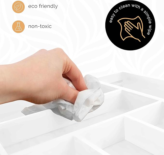 Masirs Expandable Bamboo Kitchen Drawer Organizer - Adjusts to Fit Drawer Size, Ideal for Silverware, Utensils, and Office Supplies, Durable Bamboo Construction