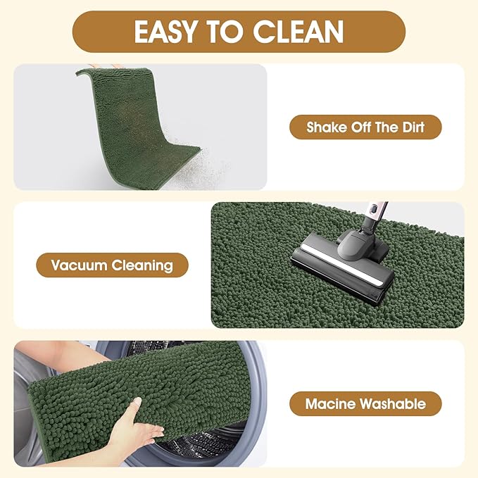 IM HOME Extra Large Dog Door Mats for Muddy Paws, 71" x 25" Christmas Chenille Absorbent Mud Mat for Dogs, Non Slip Heavy Dog Rugs for Muddy Paws, Soft Indoor Door Mat for Entryway, Mud Paw, Olive
