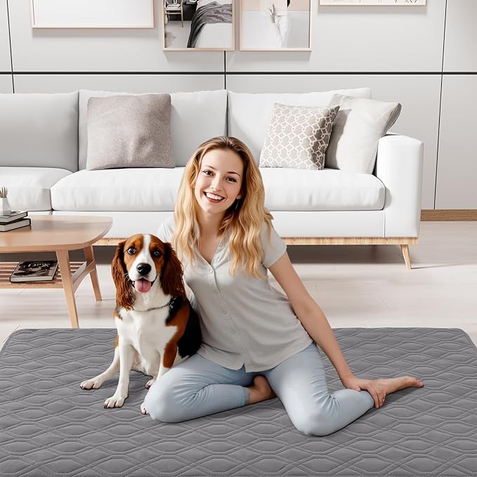 Smiry Reversible Waterproof Couch Covers for Sofa, Washable Dogs Pet Couch Covers for 3 Cushion Sofa Pet Friendly, Water Resistant Furniture Protector Slipcover, Geometric (52"x82", Grey/Light Grey)