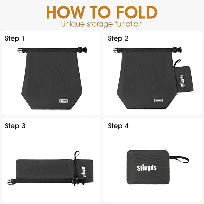 Pet Food Storage Bag,Dog Food Travel Bag with 2PCS Collapsible Dog Travel Bowls,Waterproof Kibble Storage Container for Road Trips, Camping (Black, Small)