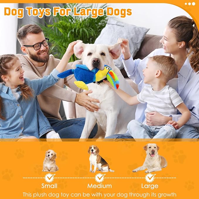 Dog Squeaky Toys: Stuffed Animal Dog Plush Chew Toy for Small, Medium, Large Dogs-Puppy Toys to Keep Them Busy