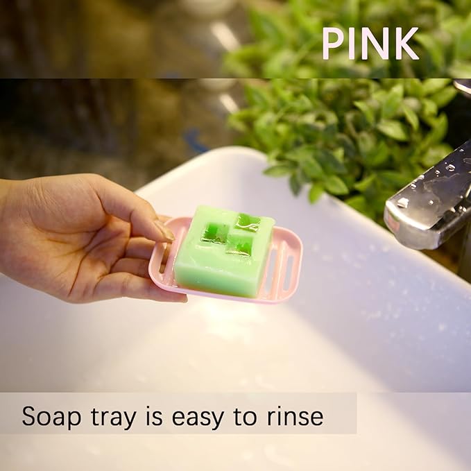 1 Pack Soap Travel Container Portable Soap Case Leakproof Soap Box Soap Saver Dish with Cover Plastic Soap Bar Holder for Camping Outdoor Bathroom Shower Gym Hiking Traveling(Pink)