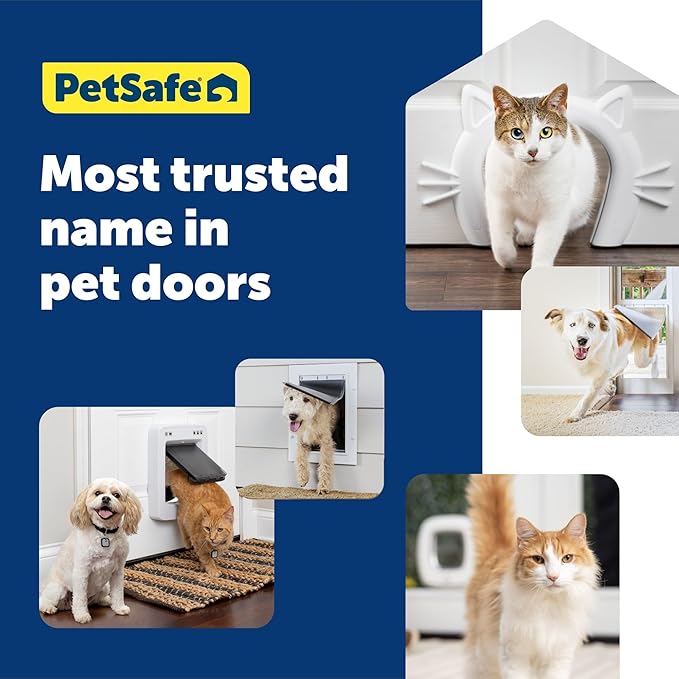 PetSafe Plastic Pet Door - Easy Install for Wood, PVC Metal & Paneled Doors - Rust-Free Plastic Frame - Flap Dimensions 5 1/4" W x 8 1/8" H - for Large Dogs Weighing Up to 100 lb