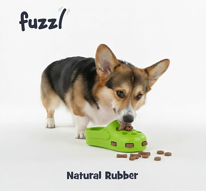 Clog Large Treat Toy for Dogs Puzzle Enrichment Shoe β Natural Rubber Chew Toy β Durable, Interactive Cognitive Feeder β Eco-Friendly, Non-Toxic & Dishwasher Safe β Green