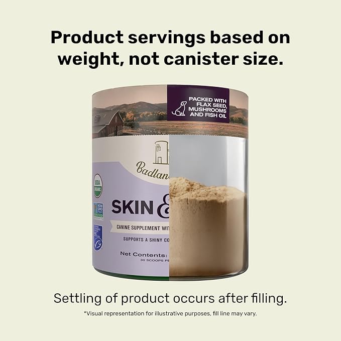 Skin & Coat Canine Supplement w/Omega-3 Fatty Acids, Org. Ingredients, Antioxidant Topper, Nourish Coat &Paws, Joint, Support Shiny Coat & Healthy Skin by Katherine Heigl (30 Scoops)