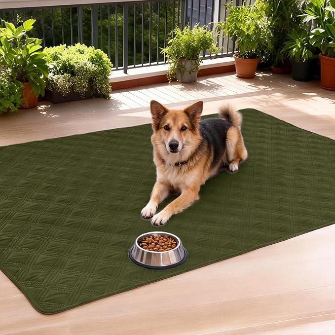 hyha Waterproof Dog Blanket, Reversible Pet Bed Blanket, Soft Sofa Couch Cover for Dogs Washable, Waterproof Pet Couch Covers for Sofa Puppy Cats Furniture Protector(68"x82", Green/Navy Blue)