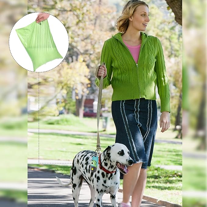 2 Pack Dog Poop Bag Dispenser with Built-in LED Flashlight, Pet Waste Bag Holder for Leash with Carabiner Clip for Lead Leash, 2 Rolls Leak-proof Doggy Waste Bags for Dog Walking, Blue,Eliamo
