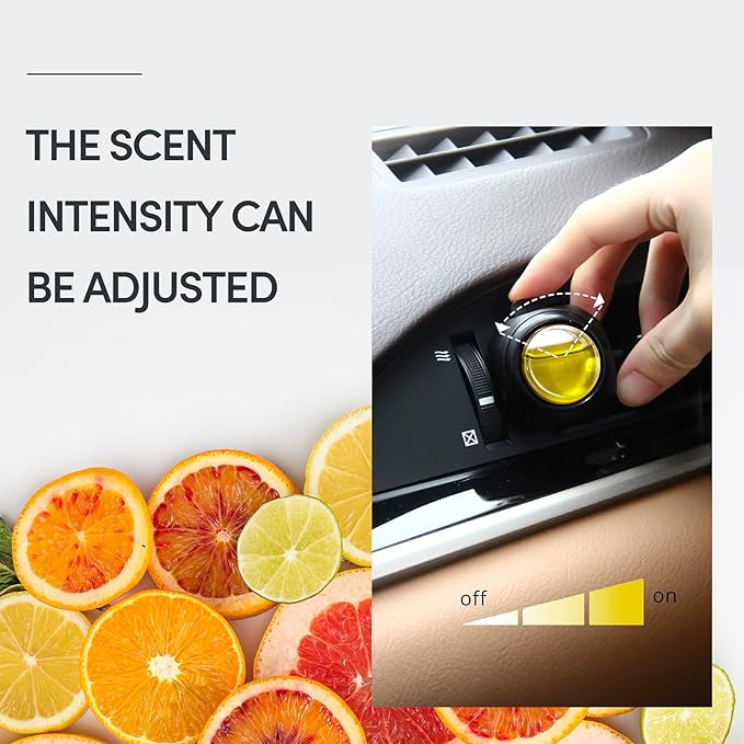 Car Air Freshener Vent Clips, 8 Pack, Provides Long-Lasting Scent, Up to 240 Days, Odor Eliminator (Citrus)