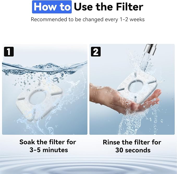 24 Packs Cat Water Fountain Filters Replacement,Compatible with VEKEN® for 67 oz/2L, 85 oz/2.5L, 95 oz/2.5L, 135 oz/4L Automatic Pet Fountain (12 Replacement Filters +12 Pre-Filter Sponges)
