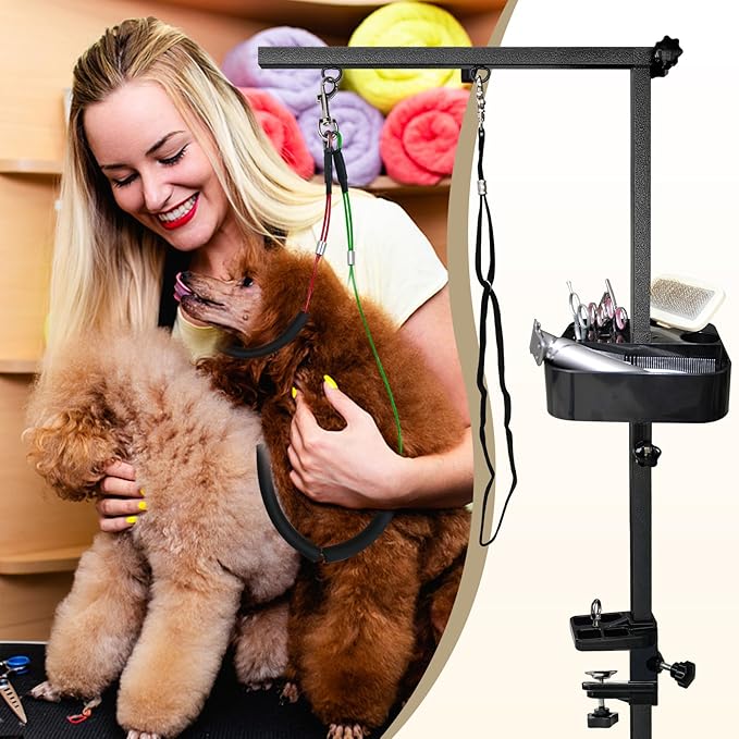 Portable Pet Grooming Tool, Dog Grooming Arm Accessories, Hairdressing Scissors Clips Brushes Organizer for Pet Shop