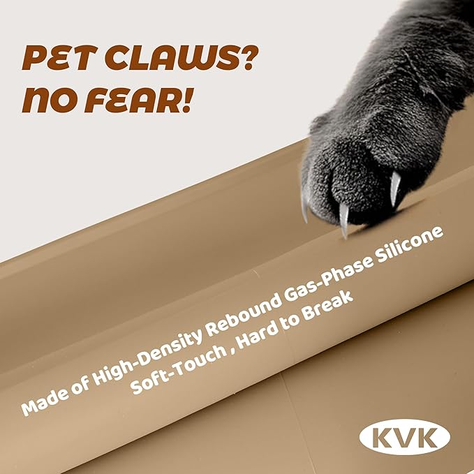 Dog Food Mat, 39.4×29.5in Extra Large Silicone Pet Feeding Mat - Waterproof, Non - Slip, Chew - Resistant for Food & Water, Protect Floors (Brown)