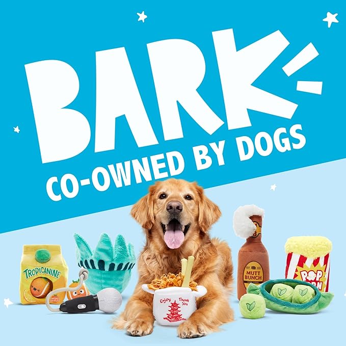 Barkbox Animal Squeakers Multi-Part Dog Toy – 4-in-1 Plush Toy Set with Treat-Hiding Crinkle Box & Three Squeaky Cookies – Fun Play for X-Small to Small Dogs