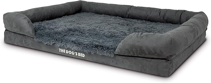 The Dog’s Bed Medium Oxford Grey, Memory Foam, Pain Relief: Arthritis, Hip & Elbow Dysplasia, Post Surgery, Lameness, Supportive, Calming, Waterproof Washable Cover