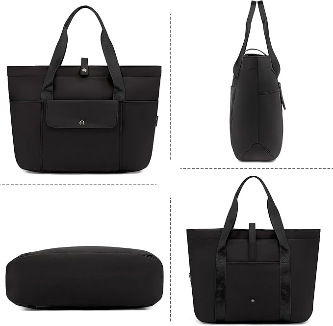 TANTOMI Tote Bag for Women Foldable,Waterproof Work Bag with Zipper,Large Shoulder Handbag for Travel-20.9''l X 6''w X 14''h