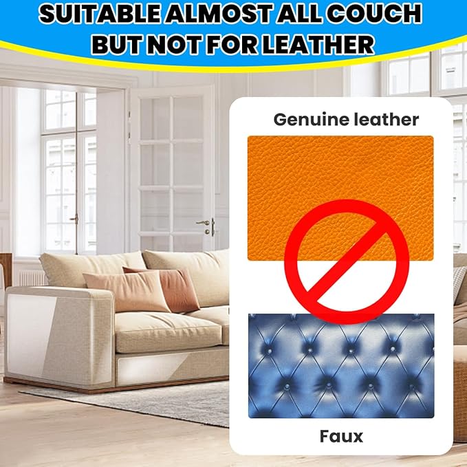 Petslucent Cat Scratch Furniture Protector: Cat Anti Scratch Tape - Door Protector from Dog Scratching - Clear Training Self Adhesive Tape for Carpet, Sofa, Couch, Door (118in x 11.8in)