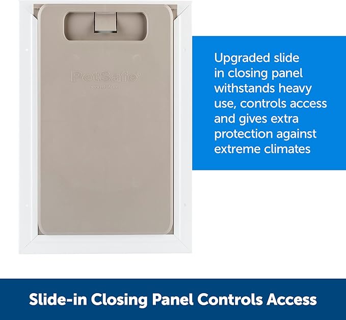 PetSafe Extreme Weather Aluminum Pet Door - Energy-Saving Thermal Barrier Pet Flap with Slide-in Door Locking & Secure Flap Cover - for Dogs Up to 100 lb - Large
