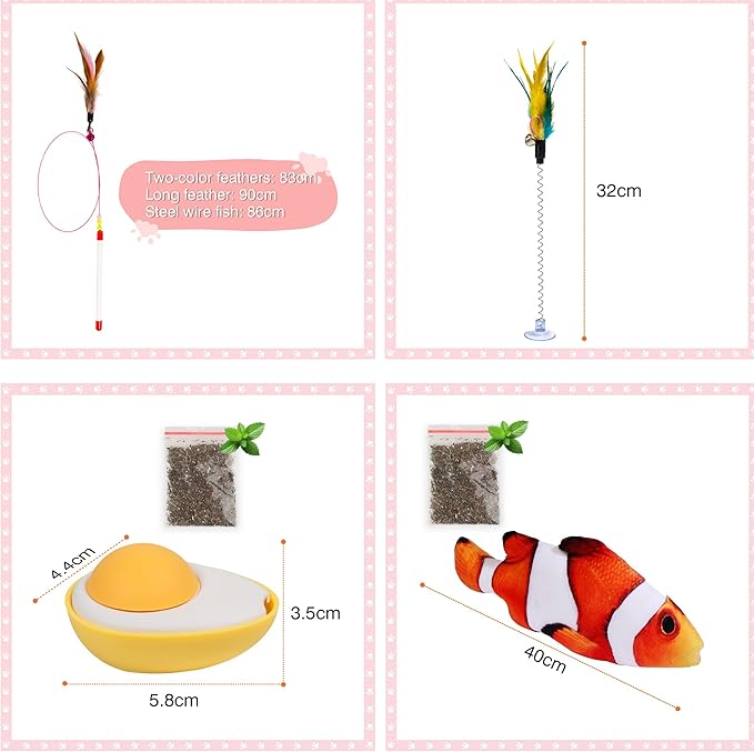 Kitten Starter Supplies Starter Kit, 20 pcs of Cat Essentials and Stuff, Including Cat Bed, Carrier, Litter Mat, Litter Box, Collar, Bowls,and Others, Perfect Choice for New Cat Owner - Pink