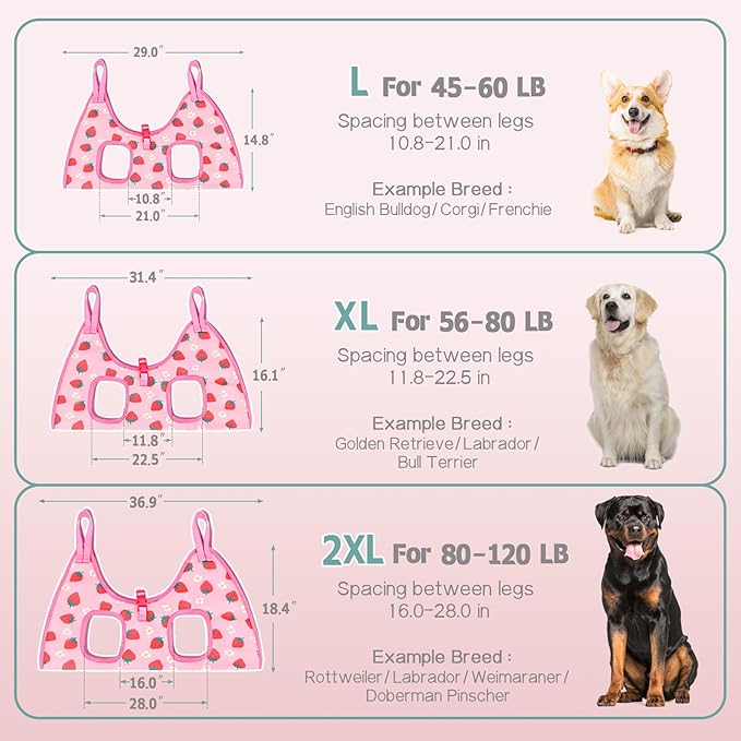 Supet Dog Grooming Hammock, Dog Hanging Harness for Nail Trimming Doorframe, Pet Holder Restraint for Clipping Nails, Pet Hoist Sling for Cutting Nails, Ear & Eye Cleaning, Medicine at Home (L)