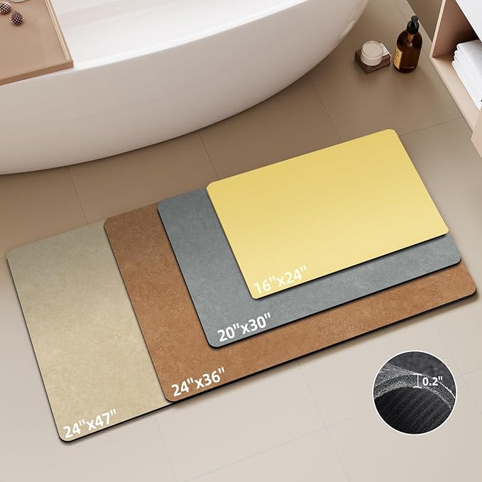 Toilet Rug, Thin Toilet Rugs U Shaped Washable Non Slip Absorbent Quick Dry Low Pile Toilet Mat, 20"x24" U Shape Light Yellow