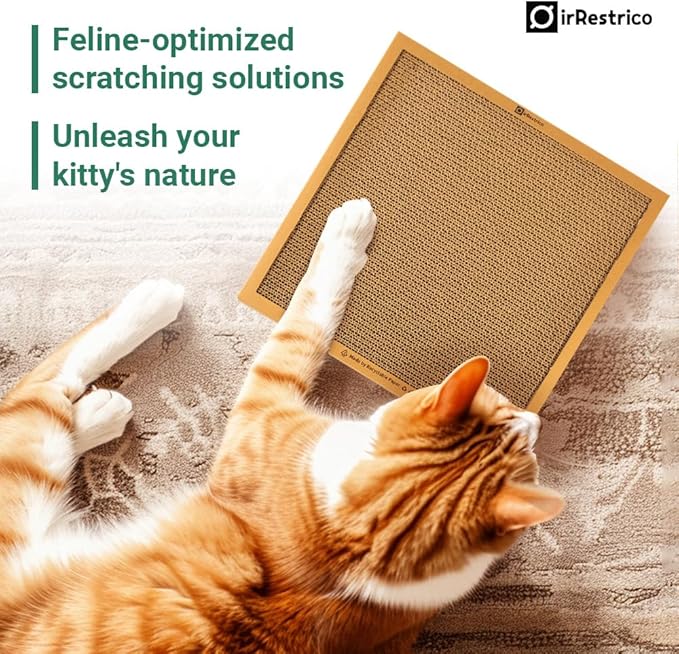 Cat Scratching Pad Board, Refillable and Combinable Corrugated Cat Scratchers for Indoor Cats, Double-Sided and Recyclable Cardboard (2Pack)