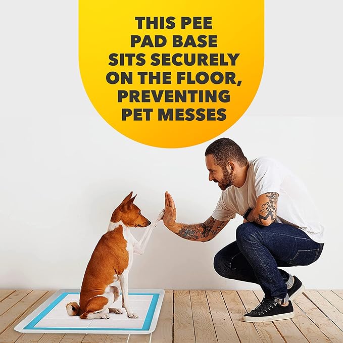 TidyFriend 2 Pack Dog Pee Pad Holder Tray - Fits Up to 24” x 24” Pee Pad Holder for Dogs - Stable Grip, Raised Edges, Quick-Wipe Silicone Surface Dog Pad Holder for Indoor Flooring Protection (Grey)