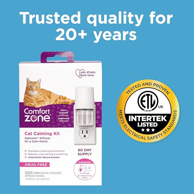 Comfort Zone 1 Pack Cat Calming Diffuser Refills; 30-Day Refills; Pheromones Help Cat Anxiety