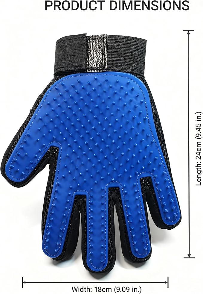 Pet Hair Remover Glove - Gentle Deshedding Brush Glove for Dogs & Cats - Enhanced Grooming & Massage Tool for Long and Short Fur - Perfect for Shedding and Bathing