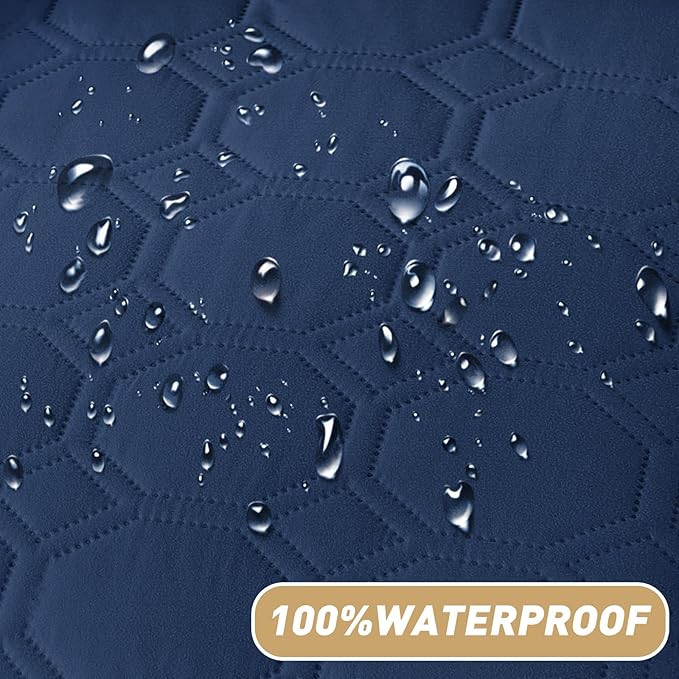 ZNSAYOTX Ultimate Cozy Blankets (52"x82") 100% Waterproof Bed Mat Blanket for Dog Pets, Couch Sofa Protector with Non-Slip Back Washable Durable, Pee Scratch Proof Easy to Clean (Navy Blue)