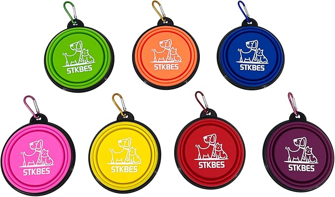 Collapsible Dog Bowl, 6 Pack, Portable, Safe, Reusable, Suitable for Indoor and Outdoor Use