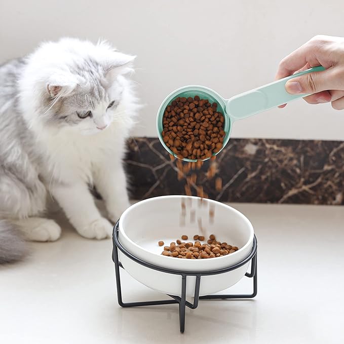 MSBC Melamine Dog Food Scoop - 1 Cup Pet Measuring Cup, Comfortable Long Handle Scoop for Dog, Cat, Ferret and Rabbit Food, Dishwasher Safe (Light Green)