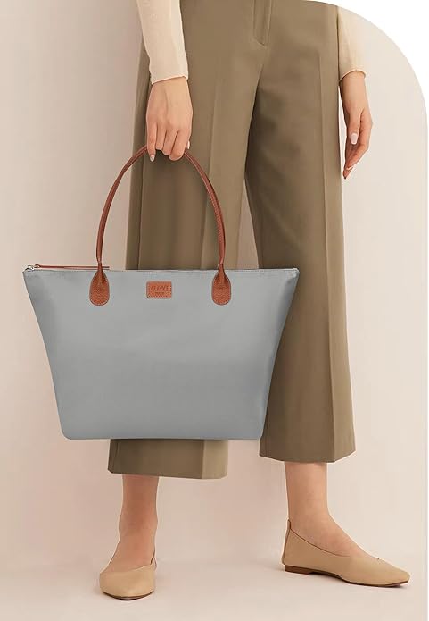 Nylon Tote Bag for Women, Large Foldable Weekend Hobo Purses for Women, Shoulder Tote Handbags with Zipper | Nylon, Large, Foldable, Weekend, Tote, with Zipper