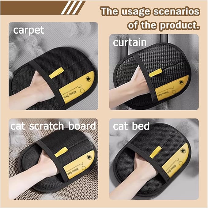 3PC Electrostatic Pet Hair Removal Glove for Cats & Dogs,2025 Upgraded Animal Fur Removal Tool,Reusable Cat & Dog Hair Remover for Couch, Furniture,Laundry,Car Seat,Cat Grooming Gloves