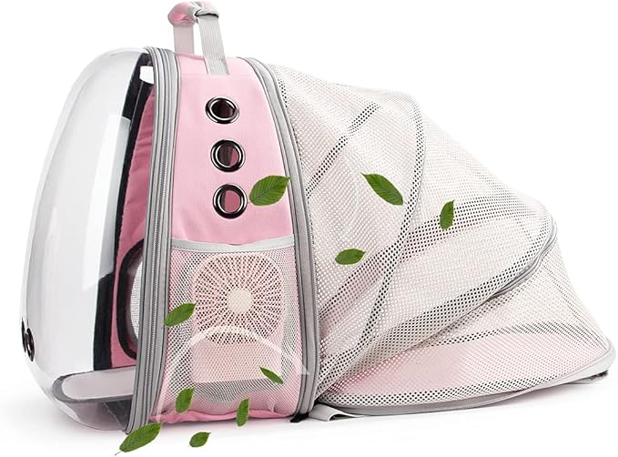 Lollimeow Cat Carrier Backpack, Expandable Bubble Pet Carrier for Cats and Small Dogs, Airline Approved Travel Backpack for Hiking, Walking & Outdoor Adventures - Supports up to 14 lbs
