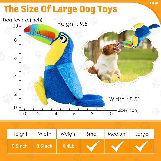 Dog Squeaky Toys: Stuffed Animal Dog Plush Chew Toy for Small, Medium, Large Dogs-Puppy Toys to Keep Them Busy