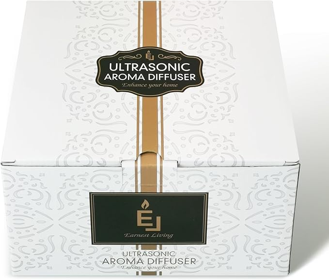 Earnest Living Essential Oil Diffuser Gift Set White Ceramic Diffuser 100 ml & Essential Oil Set Timers Night Lights Auto Off for Women