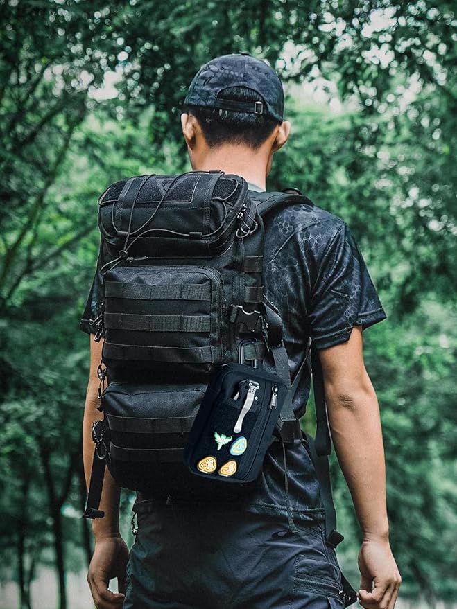 VIPERADE VE30 Molle Pouches Small EDC Pouch,Compact Belt Pouch for Men,EDC Pouch Pocket Organiser with Patches Area,Adjustable Molle Backpack Pack Pocket for Camping Bush Craft/Hiking/Traveling