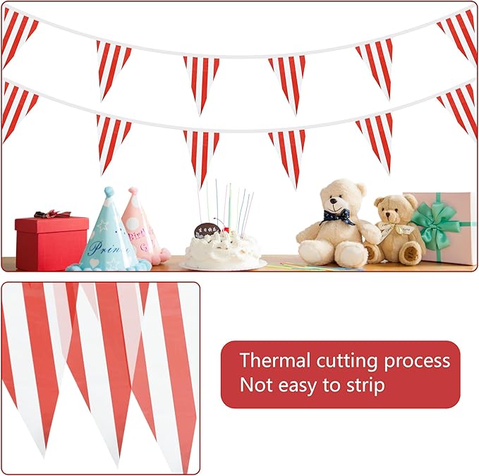 BEISHIDA 100ft 48pcs red white Checkered Racing Pennant Flags Banner,Reusable Bunting String Triangle Flags,New year Party Decoration,Kids Birthday,Indoor and Outdoor Events
