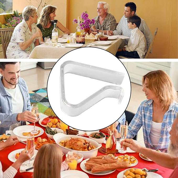 24 Pieces Transparent Clear Tablecloth Clips, Plastic Table Cloth Clips,Windproof Table Cover Holder Clamps,Table Cloth Holder for Christmas Home Wedding Party Indoor Outdoor Camping Picnic (Large)