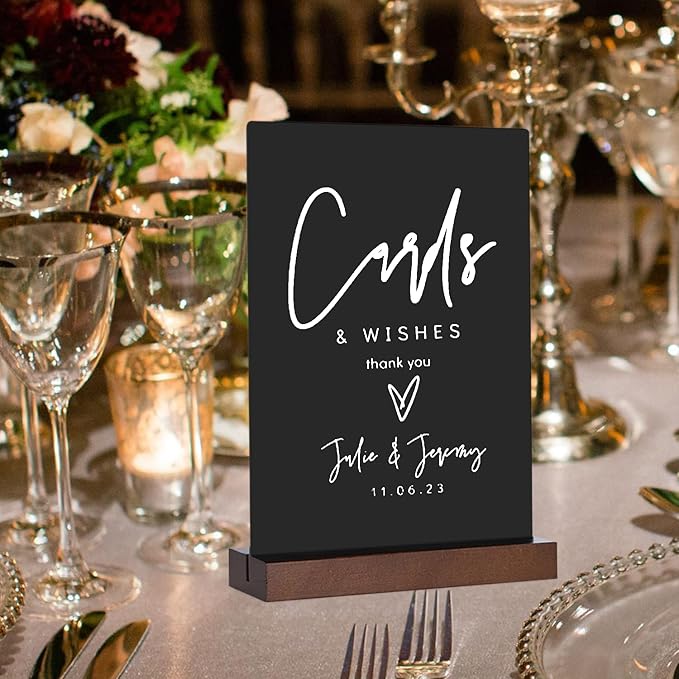 Small Chalkboard Sign with Stand, 8 x 12 Inch Double-Sided Table Blackboard, Food Drink Menu Message Boards for Kitchen, Bar, Party Event, Wedding