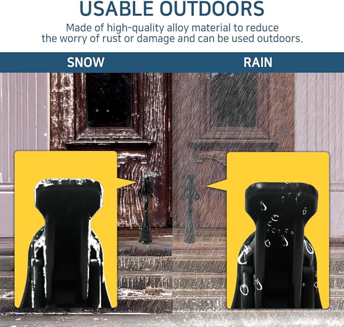 One Touch Kickdown Door Stopper, Door Holder, Heavy Duty Door Stops, Bottom of Door, Height-Adjustable Rubber Tips by HASHI (Black 6 inch x 1pack)