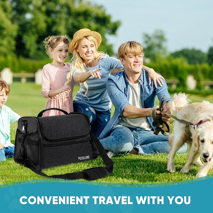 Pet Travel/Grooming Supplies Organizer Carry Bag - Compatible with Oneisall/Neabot Dog Grooming Vacuum, Large Capacity - Bag Only (Black)