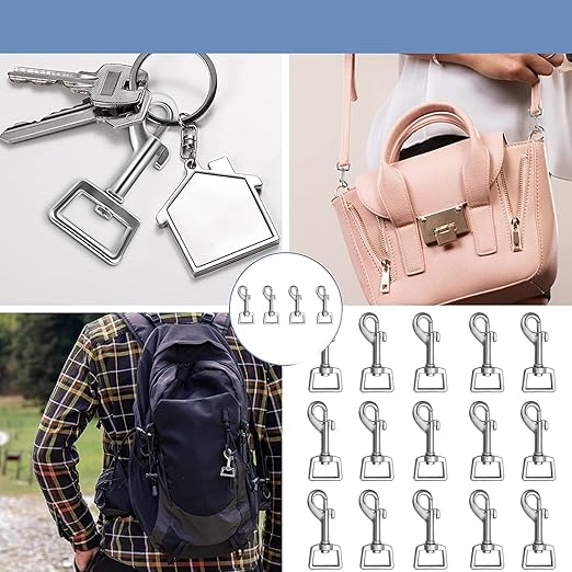 Swivel Snap Hooks - 15pcs Dog Leash Clips & Clasp with Trigger Clip & Strap Clip