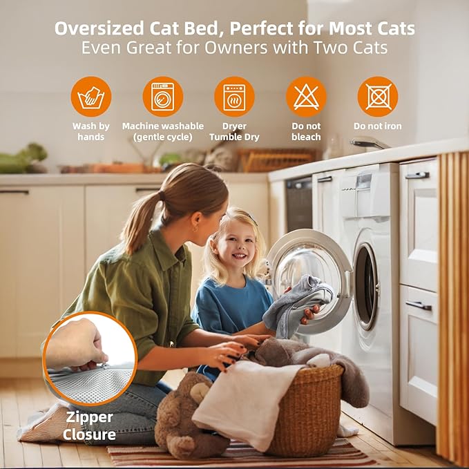 Lilyang Large Cat Desk Bed – Sunken Cat Hammock, 19.5"x15" Spacious Nest, Secure Bed with Dual Clamps & Steel Frame, Supports Up to 50 lbs, Reversible & Washable Bed Cover
