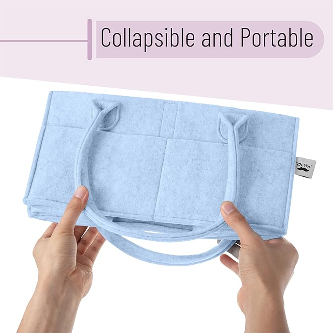 Mr. Pen- Baby Diaper Caddy Organizer, Sky Bliss, Nursery Storage Bin and Car Organizer for Diapers and Baby Wipes