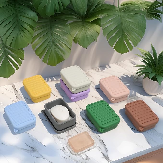 Superior Leak-Proof Silicone Travel Soap Case with Drainage Lid/Layer, Compact Bar Soap Container, Durable Soap Holder for Camping, Gym, and Travel Size Toiletries (Butter-Yellow)