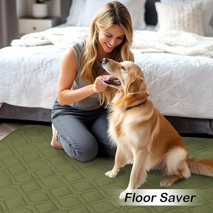 hyha Waterproof Dog Bed Blanket, Soft Pet Blankets, Waterproof Couch Cover for Dogs, Reversible Sofa Covers Washable for Furniture (40x90 Inch, Green/Navy Blue)
