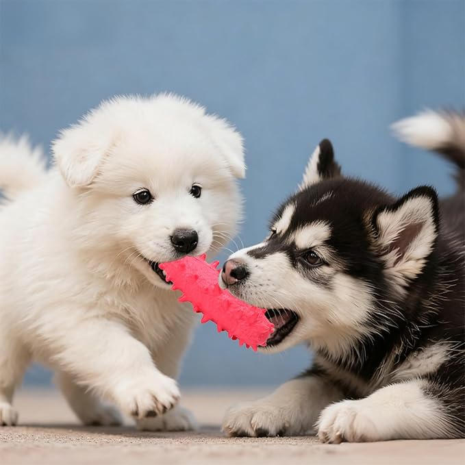 2 Pack Chew Toys for Puppies & Dogs, Dog Chew Toys to Keep Them Busy, Durable Puppy Teething Chew Toys, Tough Puppy Toothbrush Clean Teeth Interactive Toys for Small Medium Breed (Pink)