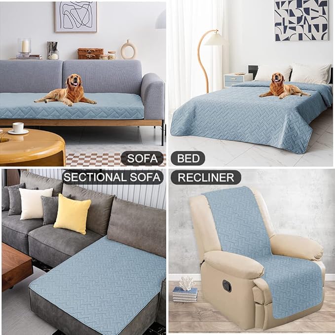 fuguitex Waterproof Dog Bed Cover Couch Cover for Pet Anti-Slip Cat Mat Pet Pad Blanket for Sofa Chair Recliner Bed Furniture Protrctor