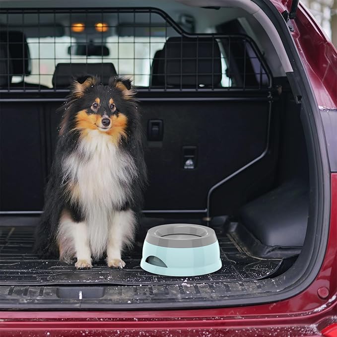 25oz Slow Drink Dog Water Bowl, No Spill Water Bowl for Dogs Cats, Non-Splash No Mess Puppy Kitten Water Feeder, Carried Portable Base for Vehicle Car,Travel,Home (Small/Medium Pets) - Blue